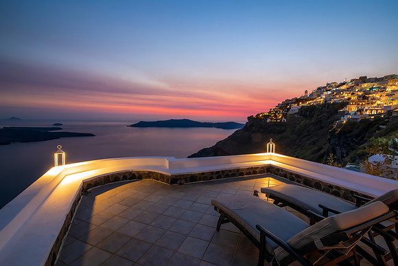 Balkony View caldera Sunset